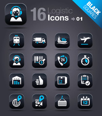 Black Squares - Logistic and Shipping icons