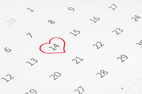 Calender page of the valentine day - Powered by Adobe