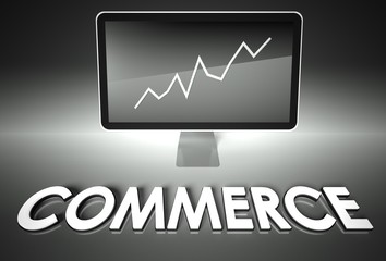 Screen and graph with Commerce, Success