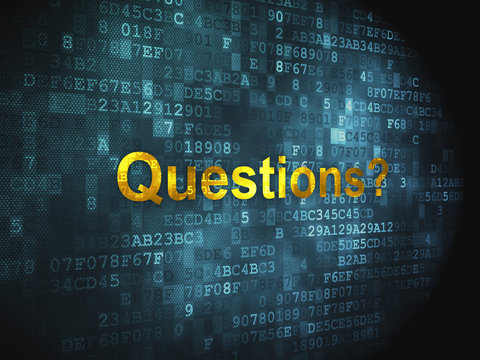 Education concept: Questions? on digital background