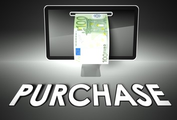 Screen and euro bill, Purchase