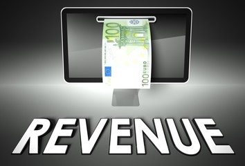 Screen and euro bill, Revenue