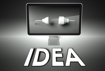 Computer and plug with Idea, Concept