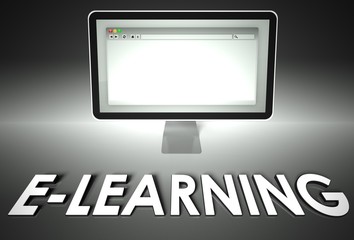 Computer and web browser with E-learning, Internet