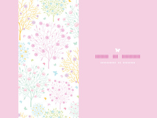 Vector blossoming trees horizontal card template seamless