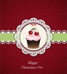 Valentines day vintage card. Vector