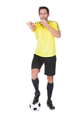 Soccer judge whistling