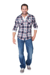 Portrait of happy middle age man