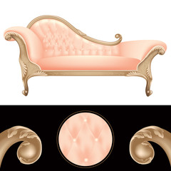 pink and golden vintage sofa –  luxury furniture background - 49255116
