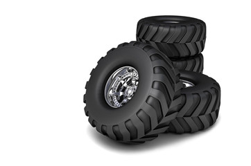 3D render RC toy truck tires