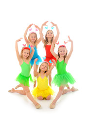 Group of little ballet dancers