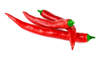 Fotobehang chili pepper isolated on white background © anitasstudio