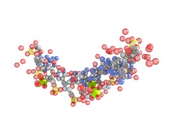 白背景の分子構造のイメージ