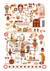Coffee Factory - vector illustration
