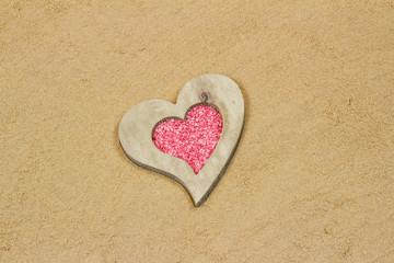 Heart in the sand.