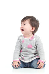 Baby crying in tears