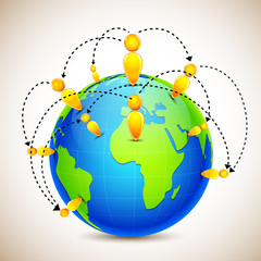 Globe with World Wide Human Network
