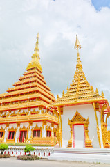 Golden pagoda at the Thai temple, Khonkaen Thailand