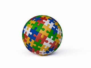 Obraz premium Jigsaw Puzzle Ball in 3D