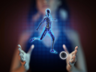 soccer game player on hologram