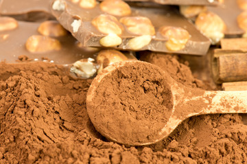 Kakao z czekoladą i cynamonem - obrazy, fototapety, plakaty