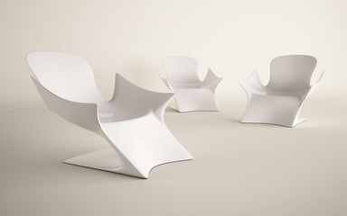 Naklejka premium White chair design for decorated