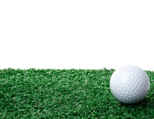 Golf ball isolated white background