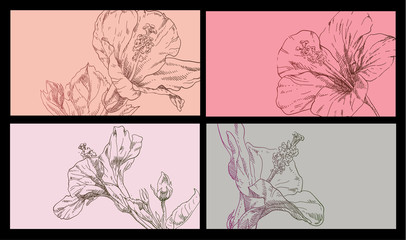Hand drawing card flower background