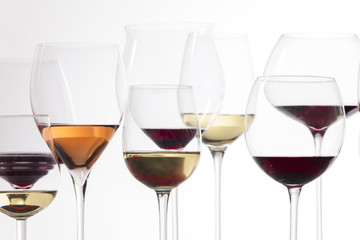 still life of wine glasses with wine