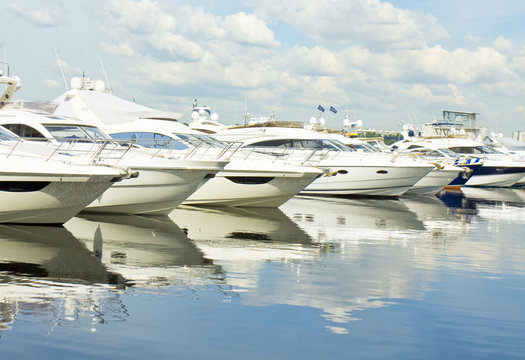 Yachts on water