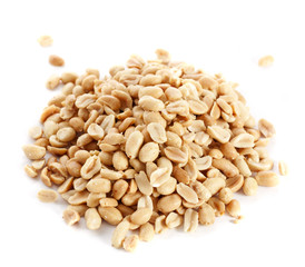 pile peanuts on a white background