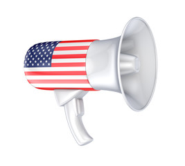 Loudspeaker with american flag.