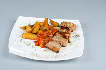 Grilled kebab pork meat