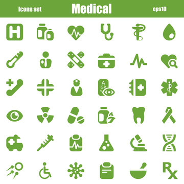 medical icons green