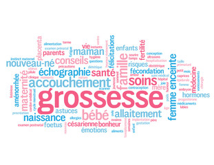 Obraz premium Nuage de Tags GROSSESSE (femme enceinte accouchement maternité)