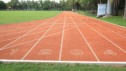 start of running track number 1,2,3,4