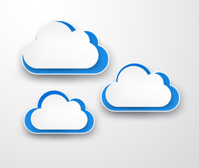 Paper white-blue clouds on grey.