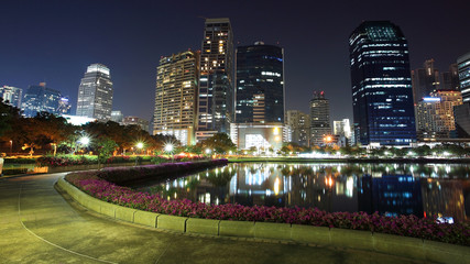 Bangkok cityscape with Recreation park