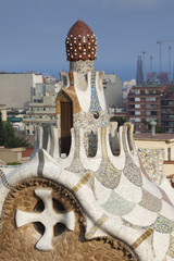 Naklejka premium Entrance pavilion to park Güell, Barcelona, Catalunya, Spain