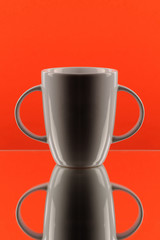 Private cups for love - rspecial cups isolated red background