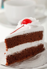 Piece of cake and coffee cup