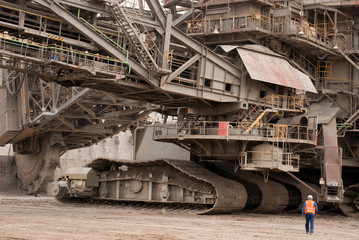 Close-up of one of the world's largest bucket-wheel excavators