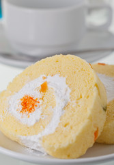 Piece of cake and coffee cup