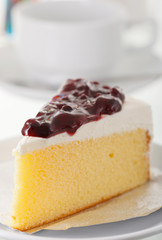 Piece of cake and coffee cup