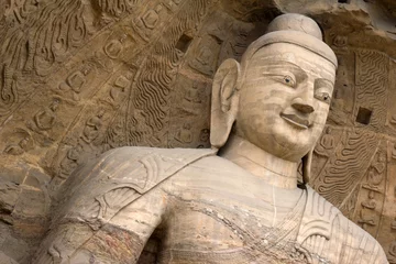 Foto op Canvas Statues in the Yungang caves, Datong, China © corlaffra
