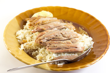 stewed pork leg on rice