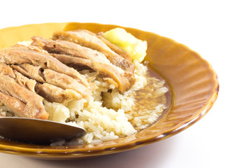 stewed pork leg on rice