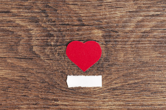 Heart on wood
