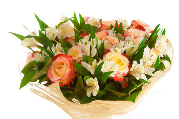 bouquet flowers , isolated