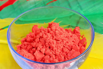 Closeup of red gulal